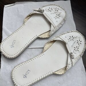 White Women's Slip-On Sandals